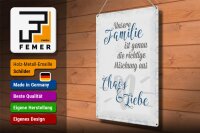 Blechschild Spruch 30x40cm unsere Familie Chaos Liebe
