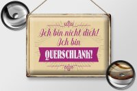 Blechschild Spruch 40x30cm bin nicht dick ich querschlank