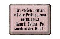Blechschild Spruch 40x30cm Problemzone ist der Kopf Retro