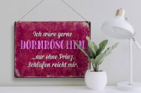 Blechschild Spruch 40x30cm ich gerne Dornröschen ohne Prinz