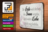 Blechschild Spruch 40x30cm wahre Liebe bleibt ewig bestehen
