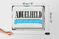 Blechschild Spruch 40x30cm Angelheld beißt nicht angeln