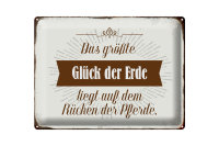 Blechschild Spruch 40x30cm Glück der Erde auf...
