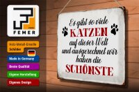 Blechschild Spruch 40x30cm wir haben die schönste Katze