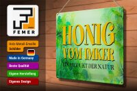 Blechschild Spruch 40x30cm Honig Imker Produkt der Natur