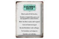 Blechschild Spruch 30x40cm Badezimmer Regeln Hände...