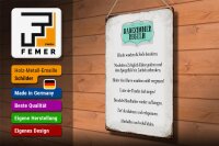 Blechschild Spruch 30x40cm Badezimmer Regeln Hände waschen