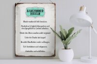 Blechschild Spruch 30x40cm Badezimmer Regeln Hände waschen