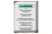 Blechschild Hinweis 30x40cm Klo Ordnung die Klobürste