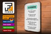 Blechschild Hinweis 30x40cm Klo Ordnung die Klobürste