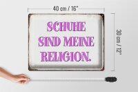 Blechschild Spruch 40x30cm Schuhe sind meine Religion