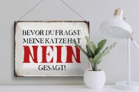 Blechschild Spruch 40x30cm meine Katze hat nein gesagt