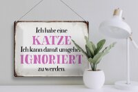 Blechschild Spruch 40x30cm habe Katze kann ignoriert werden