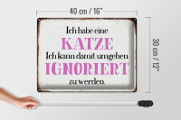 Blechschild Spruch 40x30cm habe Katze kann ignoriert werden
