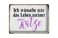 Blechschild Spruch 40x30cm wünsche mir Leben meiner...