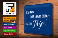 Blechschild Spruch 40x30cm ich stehe mit fest im Glitzer