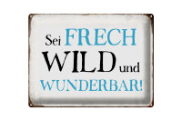 Blechschild Spruch 40x30cm sei frech wild wunderbar Retro