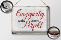 Blechschild Spruch 40x30cm einzigartig ist besseres Perfekt