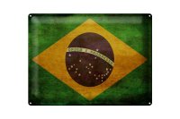 Blechschild Flagge 40x30cm Brasilien Schild