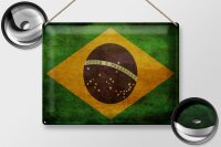 Blechschild Flagge 40x30cm Brasilien Schild