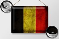Blechschild Flagge 40x30cm Belgien Fahne