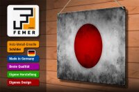 Blechschild Flagge 40x30cm Japan Fahne