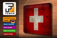 Blechschild Flagge 40x30cm Schweiz Fahne
