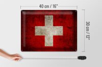 Blechschild Flagge 40x30cm Schweiz Fahne