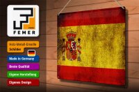 Blechschild Flagge 40x30cm Spanien Fahne