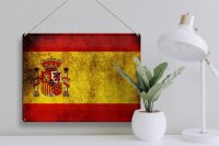 Blechschild Flagge 40x30cm Spanien Fahne
