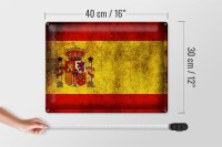 Blechschild Flagge 40x30cm Spanien Fahne