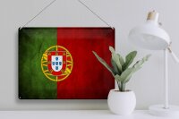Blechschild Flagge 40x30cm Portugal Fahne