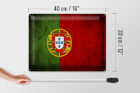 Blechschild Flagge 40x30cm Portugal Fahne