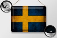 Blechschild Flagge 40x30cm Schweden Fahne