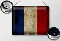 Blechschild Flagge 40x30cm Frankreich Fahne