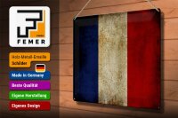 Blechschild Flagge 40x30cm Frankreich Fahne