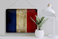 Blechschild Flagge 40x30cm Frankreich Fahne
