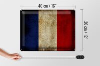 Blechschild Flagge 40x30cm Frankreich Fahne