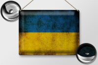 Blechschild Flagge 40x30cm Ukraine Fahne