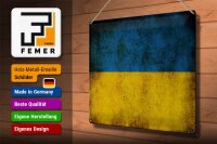 Blechschild Flagge 40x30cm Ukraine Fahne