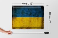 Blechschild Flagge 40x30cm Ukraine Fahne