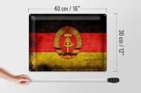 Blechschild Flagge 40x30cm DDR Fahne Wanddeko