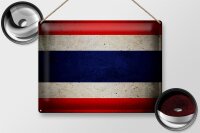 Blechschild Flagge 40x30cm Thailand Fahne Wanddeko