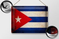 Blechschild Flagge 40x30cm Kuba Cuba Fahne