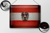 Blechschild Flagge 40x30cm Österreich Fahne Wappen