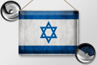 Blechschild Flagge 40x30cm Israel Fahne Wanddeko