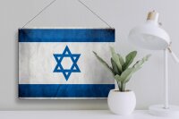 Blechschild Flagge 40x30cm Israel Fahne Wanddeko