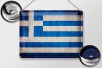 Blechschild Flagge 40x30cm Griechenland Fahne
