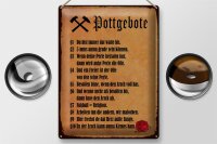 Blechschild Spruch 30x40cm Pottgebote du biste immer dat