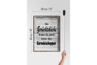 Blechschild Spruch 30x40cm Gerüchteküche Geredeschuppen